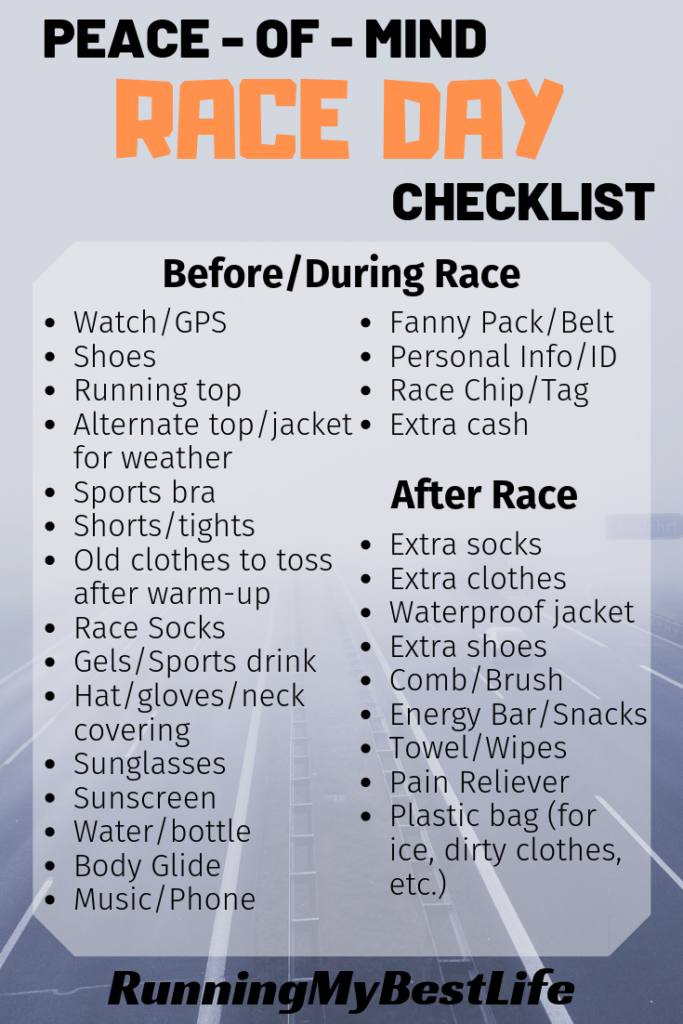 Race Day Checklist